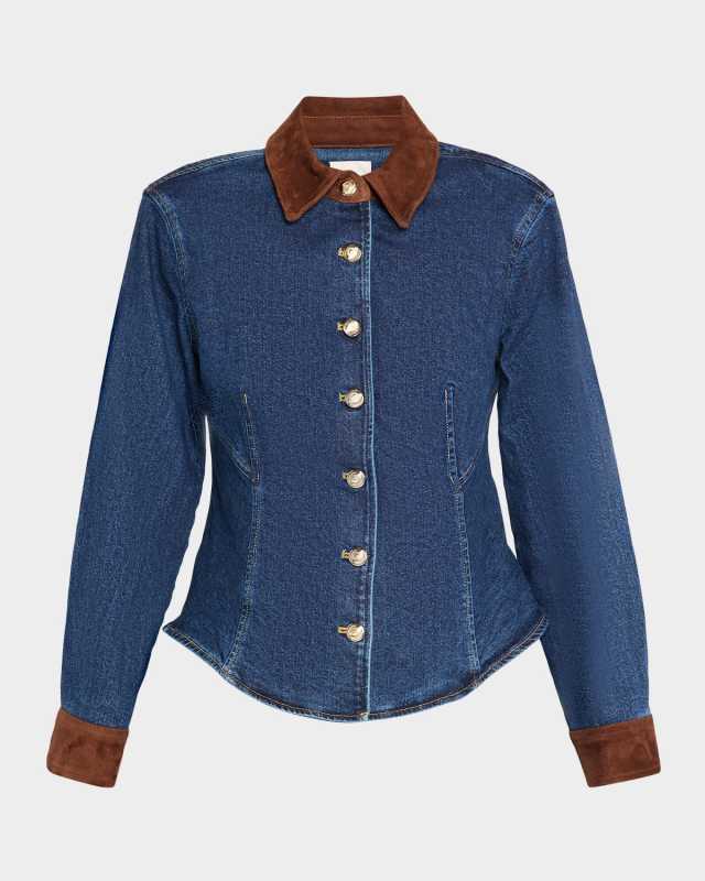 Suede Combo Autumn Denim Top